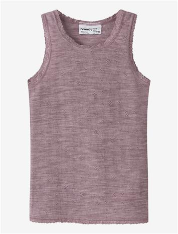 NAME IT Nmfwang Wool Needle Tank Top - TOADSTOOL - 104