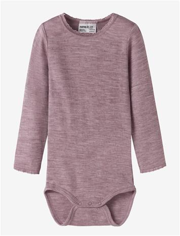 NAME IT Nmfwang Wool Needle Ls Body Solid - TOADSTOOL - 98