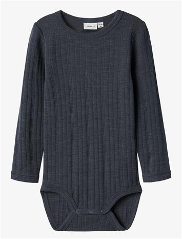 NAME IT Nmmwang Wool Needle Ls Body Solid - OMBRE BLUE - 92