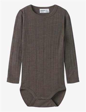 NAME IT Nmmwang Wool Needle Ls Body Solid - MOREL - 98