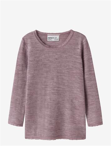 NAME IT Nmfwang Wool Needle Ls Top Solid Noos - TOADSTOOL - 110