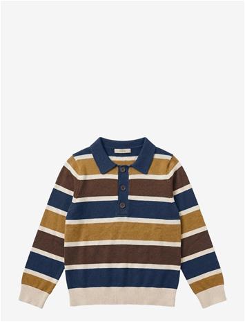 FLIINK Benny Ls Polo - INSIGNIA MULTI STRIPE - 80/86