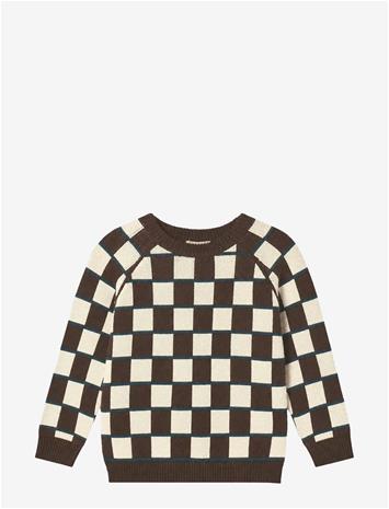 FLIINK Nova Check Pullover - SANDSHELL / COFFEE BEAN - 2-3Y(95 cm) – kuva 2/2