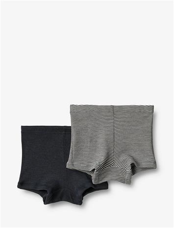 WHEAT 2 Wool Boxershorts Avalon - NAVY STRIPE - 128