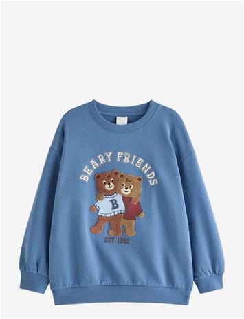 LINDEX Sweatshirt With Brushed Inside - LIGHT DUSTY BLUE - 122