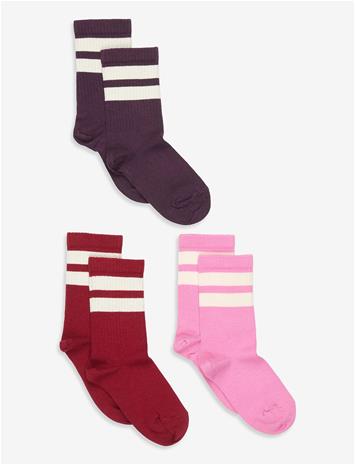 MP DENMARK Anker Socks - 3-Pack - DARK PURPLE - 33/36