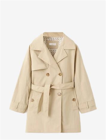 MANGO Classic Trench Coat With Belt - MEDIUM BROWN - 152