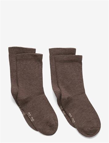 MINYMO Perfect Basic Socks (2-Pack) - CHESTNUT MELANGE - 19\22
