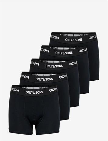 ONLY & SONS Osjfitz Solid Boxer 5-Pack Jnr Noos - BLACK - 146 – kuva 2/2