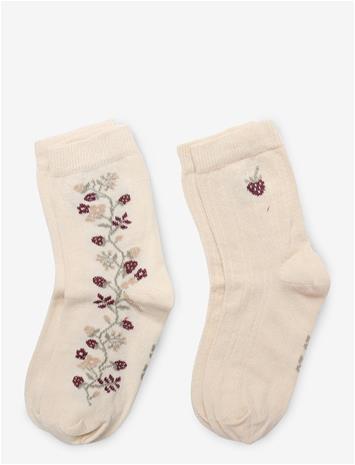 MINYMO Socks W. Lettuce Edge (2-Pack) - BIRCH - 23\26