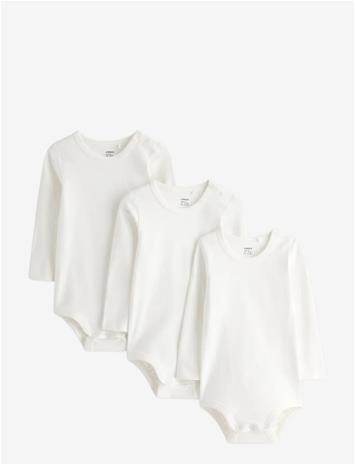 LINDEX 3-Pack Bodysuits - LIGHT DUSTY WHITE - 74 – kuva 2/2