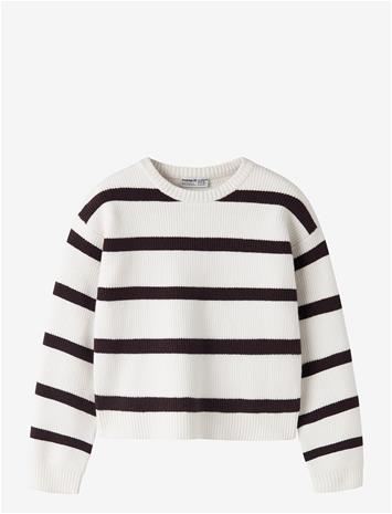 NAME IT Nkfvnilla Ls Sh Knit - CLOUD DANCER - 146-152