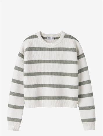 NAME IT Nkfvnilla Ls Sh Knit - CLOUD DANCER - 122-128