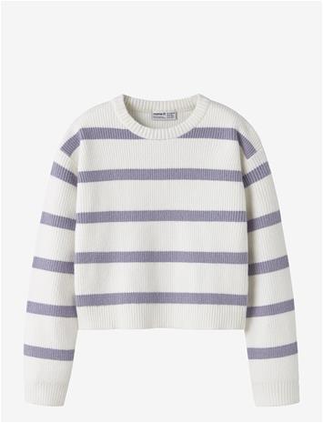 NAME IT Nkfvnilla Ls Sh Knit - CLOUD DANCER - 116