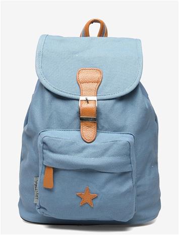 SMALLSTUFF Baggy Back Pack, Cloudy With Leather Star - CLOUDY - 29X 25X 9 cm