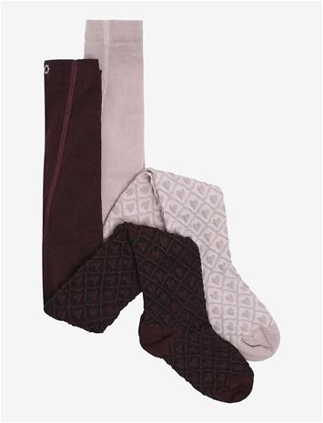 MINYMO 2-Pack Stockings W. Pattern - HUCKLEBERRY - 68\74