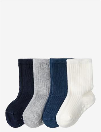 LINDEX Sock 4P Rib Solid - DARK BLUE - 16/18