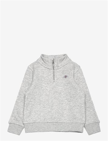 GANT Shield Half Zip Sweat - LIGHT GREY MELANGE - 92