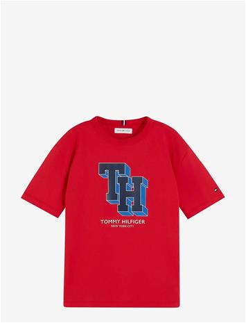 TOMMY HILFIGER Th Logo Tee - RED GLARE - 164