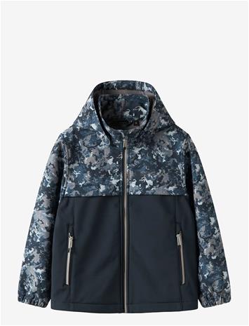 NAME IT Nkmalfa08 Softshell Jacket Block Aop Fo - FLINT STONE - 164