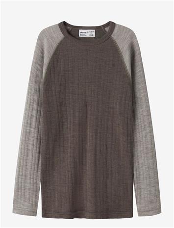 NAME IT Nkmwang Wool Needle Ls Top Solid - MOREL - 116