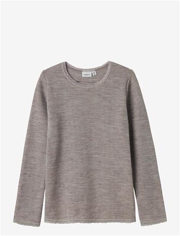 NAME IT Nkfwang Wool Needle Ls Top Solid - SATELLITE - 134-140
