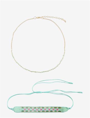 MANGO Combined Necklace Pack - TURQUOISE - AQUA - One Size