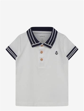 NAME IT Nbmflip Ss Polo Top - CLOUD DANCER - 68