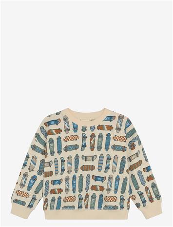MINYMO Sweatshirt Ls Aop - WHITE SWAN - 92