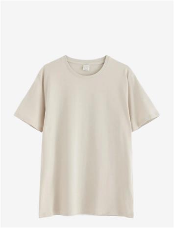 LINDEX T Shirt Regular Solid - LIGHT BEIGE - 128