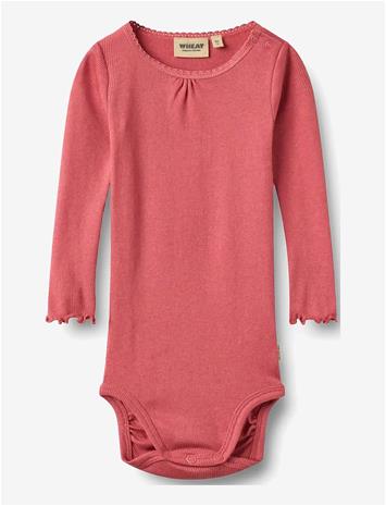 WHEAT Rib Body L/S Lotta - RASPBERRY - 68 – kuva 2/2