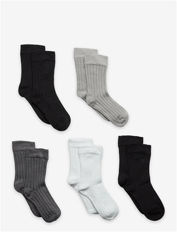 MINYMO Ankle Sock - Rib (5-Pack) - BLACK - 15\18