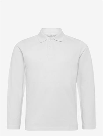 MANGO Long Sleeves Cotton Polo - WHITE - 140