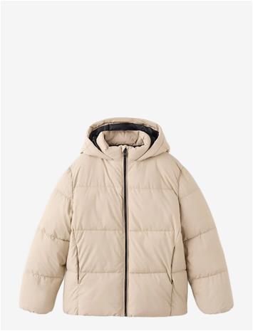 MANGO Hood Puffer Coat - LIGHT BEIGE - 116