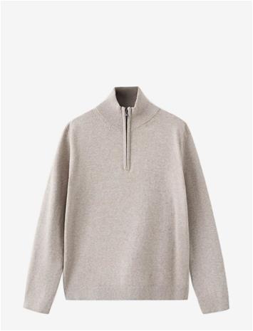 MANGO Knitted Sweater With Perkins Neck - MEDIUM BROWN - 140