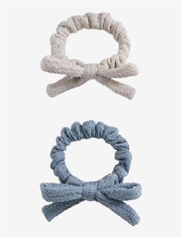 MANGO 2 Pack Bow Hair Ties - LT-PASTEL BLUE - One Size