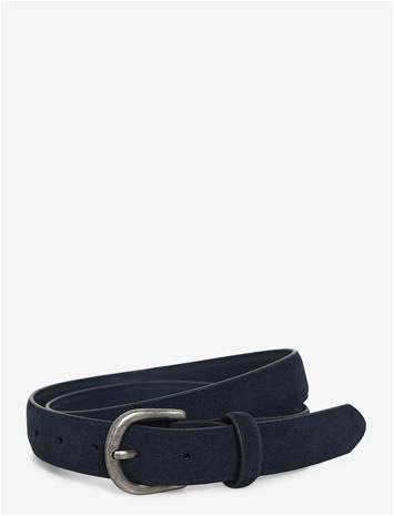 MANGO Leather Belt - NAVY - S