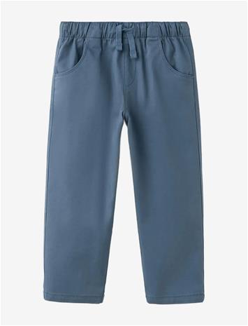 MANGO Elastic Waist Cotton Trousers - MEDIUM BLUE - 92