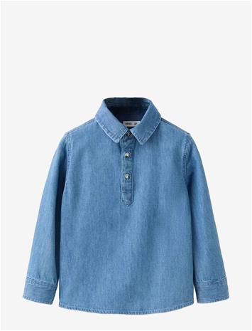MANGO Cotton Denim Shirt - OPEN BLUE - 98