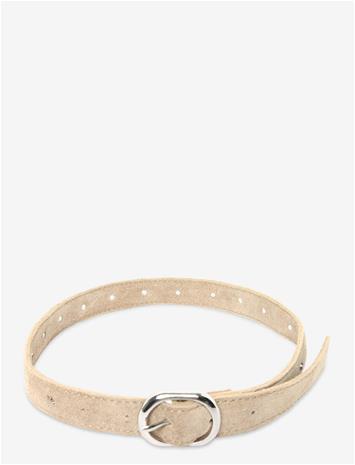 MANGO Stars Leather Belt - LT PASTEL BROWN - M