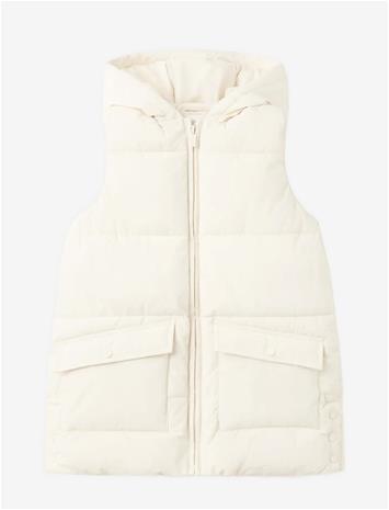 MANGO Hooded Waistcoat With Pockets - LIGHT BEIGE - 152