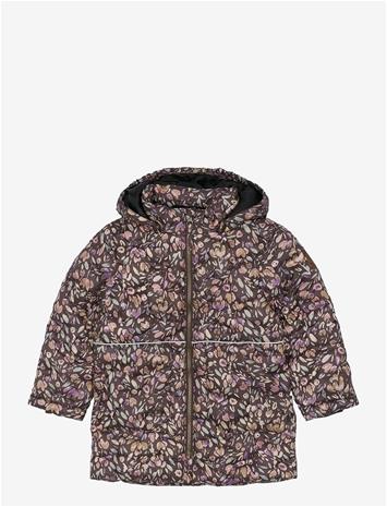 MIKK-LINE Long Puffer Jacket Aop Rec. - RAISIN - 92