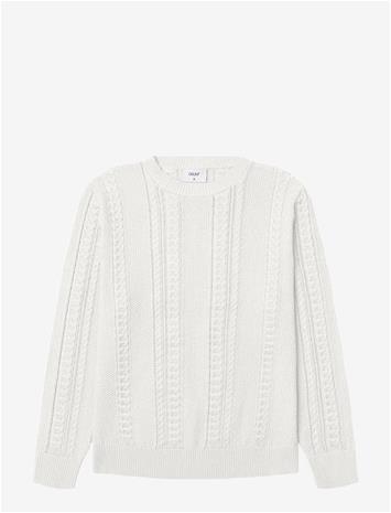 GRUNT Grurso Cable Ls Crew Knit - CREAM - 148/164