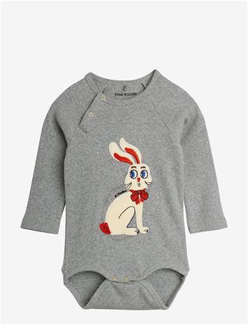 MINI RODINI Rabbit Application Ls Body - GREY MELANGE - 80/86