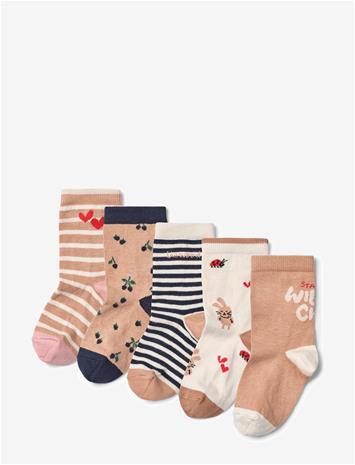 LIEWOOD Silas Socks 5-Pack - BERRY MULTI MIX - 22/24