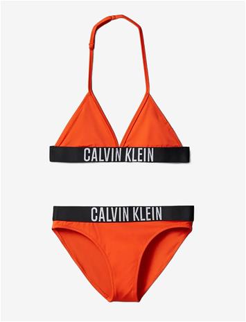 CALVIN KLEIN Triangle Bikini Set - ORANGE COM - 140-152
