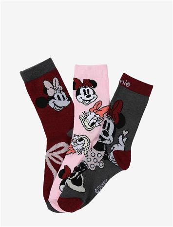 MINNIE MOUSE Socks - BURGUNDY - 27/30