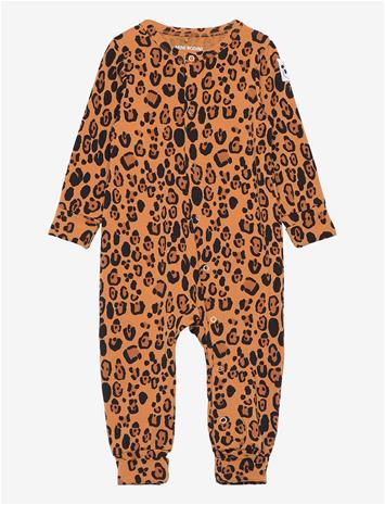MINI RODINI Basic Leopard Button Jumpsuit Tencel™ - BEIGE - 68/74