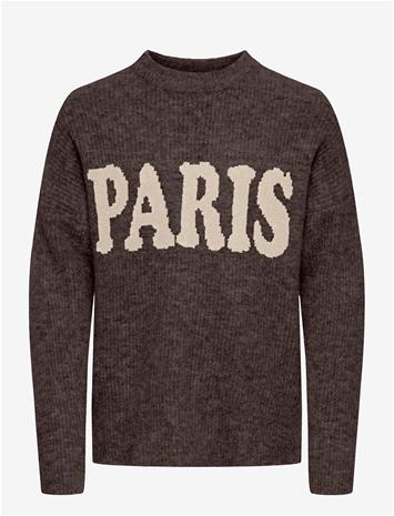 KIDS ONLY Kogjerico L/S Pullover Vd Knt - COFFEE BEAN - 122-128