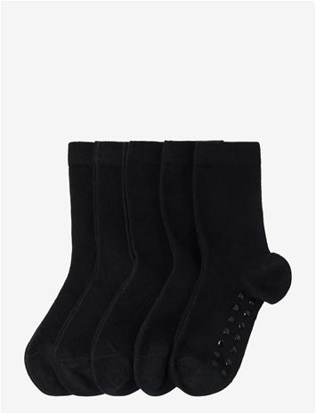 LINDEX Sock 5 P Sb Solid Antislip - BLACK - 28/30